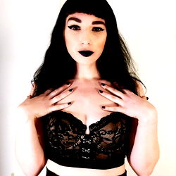 Striking Model in Racy Lingerie and Gothic Makeup