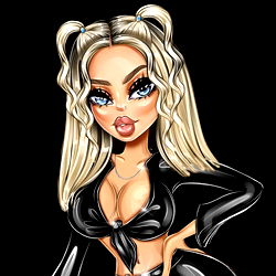 Anastasia - Elegant Anime Girl in Black Outfit