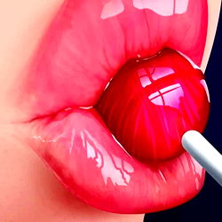 Vibrant Lip Art on a Bold Model