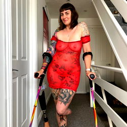 Onlyfans Model Posing in Red Dress