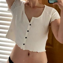 Lyanna, a stunning model in a chic crop top