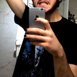 Bearded Man Taking Selfie with Phone