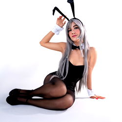 Fashionable Model Pose with Playful Bunny Ears