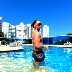 Angel Ford in Swimsuit, Poolside