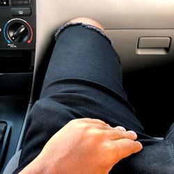 Fort Lauderdale Fashionista Showcasing Street Style in Vehicle