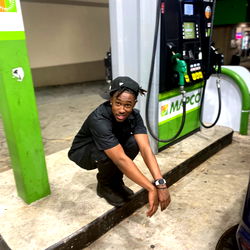 Yeaadats2x Posing for a Selfie at a Gas Station