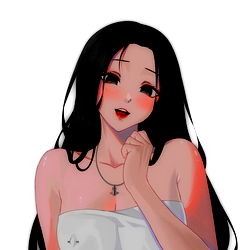 Anime-Style Character with Long Hair and Choker Necklace