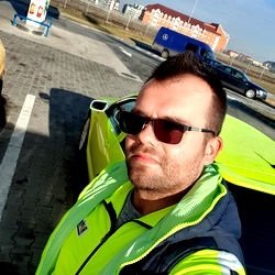 AlyN HH in Bright Green Safety Vest