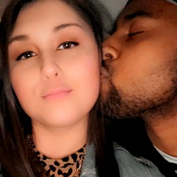 An intimate moment captured in a selfie