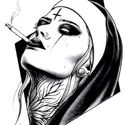 Stylish tattoo portrait