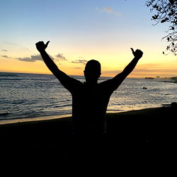 Celebrating Sunset at the Beach