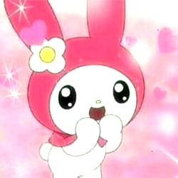 Cute Anime Character in Bunny Ears with Smile and Heart