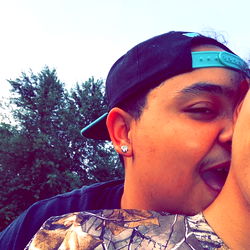 Intimate Moment between Two People in Outdoors