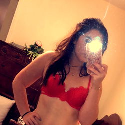 Anna, Memphis Model in a Red Bra and Heart Tattoo