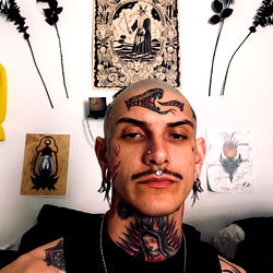 Model in Tattoos and Piercings