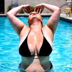 OnlyFans Model in Swimsuit by Pool