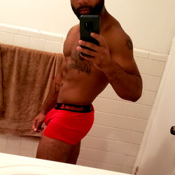 Mister Mayhem: OnlyFans Model Showcasing in Red Undies