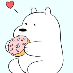 A White Bear with a Donut