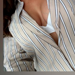 Anna Roose, Onlyfans Model in Striped Blouse