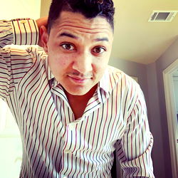 Andre V - A Stylish Gentleman in a Neutral Tone Shirt and Striped Suit