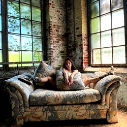 Model Sam: A Photo Shoot in an Abandoned Factory