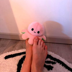 Playful Foot with Alisha's Stuffed Character