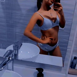 Model Alex Mami in Bathroom