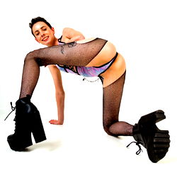 Sexy Aria Haze, Onlyfans Model in a Fishnet Outfit