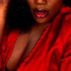 Model Alexandria Grace in a Red Velvet Gown