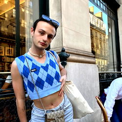 Stylish Parisian Model Strikes a Pose