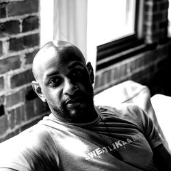 Detroit's Bruce in a casual setting.