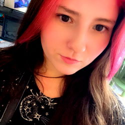 Athena Carlson in a Playful Pink and Black Outfit