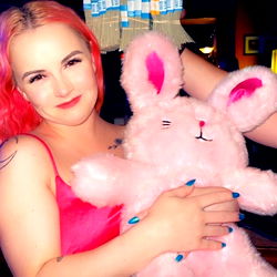 Onlyfans Model Alex with Stuffed Bunny