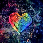 Colorful Heart Floating in Space