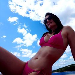 Beach Babe in Pink Bikini