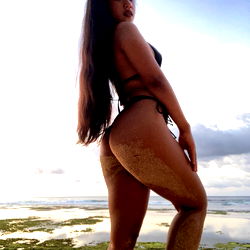 Longhaired Model by the Ocean