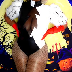 Vivid Vixen in a Candy-themed Costume