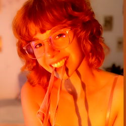 OnlyFans Model Albita-top Peeks from Behind Laptop