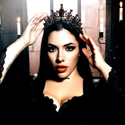 OnlyFans Model in Gothic Crown and Robe