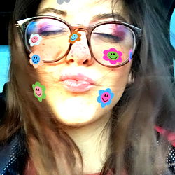 Woman with Flower Face Mask