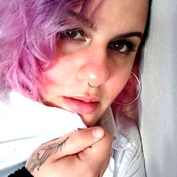 Alchemilla, a Model with Purple Hair