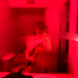 A candid moment in the bathroom