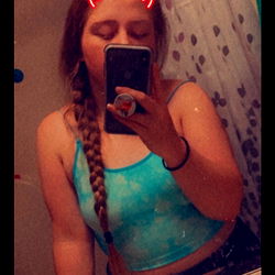 Model in Blue Tank Top,