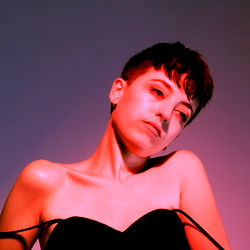 Almond Blaze - A Vivid Portrait in Red and Blue