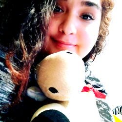 Model Posing with Toy Dog