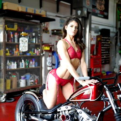 Onlyfans Model Jessica in Motorcycle Gear,